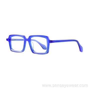 Unisex Vintage Bevel Acetate Optical Eyewear Frame Glasses